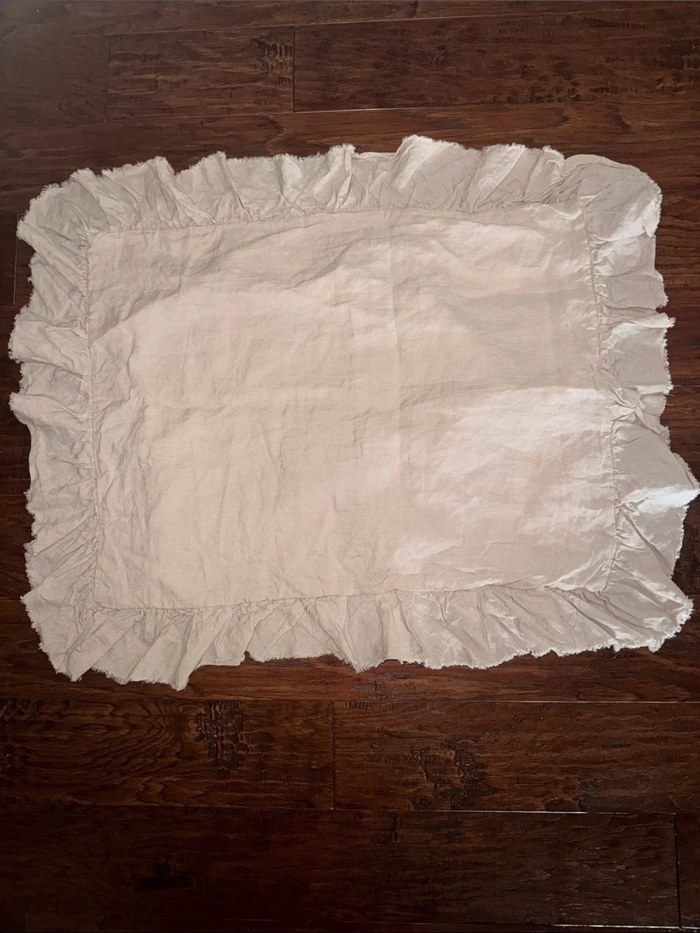 POTTERY BARN BELGIAN FLAX LINEN RUFFLE STANDARD SHAM